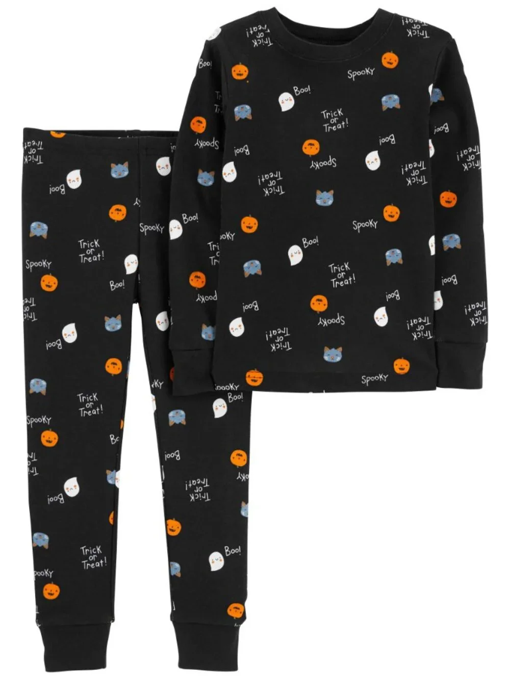 Carter's Baby Girls 12 month Black Spooky Ghost Pumpkin PJ Set NWT Halloween